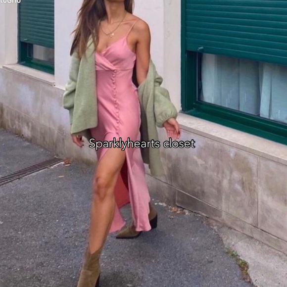 Zara Button Slip Dress - Picture 2 of 9